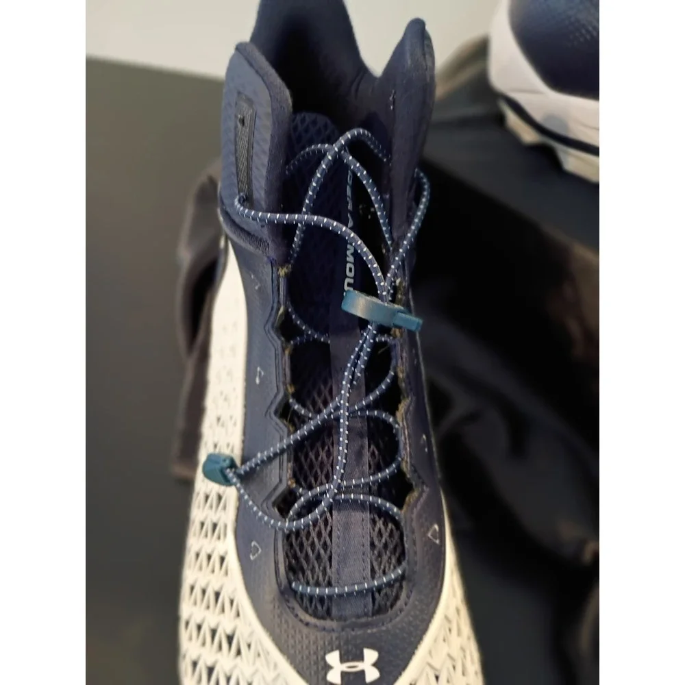 Under Armour Banshee Mid MC‎ Lacrosse Cleats Navy White Mens Size 15 3021193-402